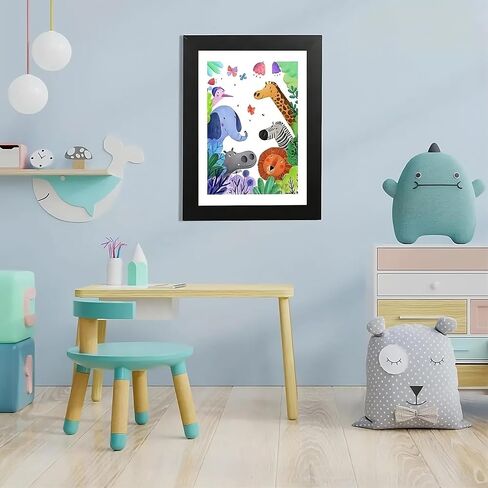 AE Kids Art Frames, A4 size 8.5x11 Front Opening Kids Artwork Frames Changeable, Black Artwork Display Storage Frame for Wall, Magnetic Holds 100 Pcs, for 3D Picture, Crafts, Children Drawing, Hanging in Saudi Arabia