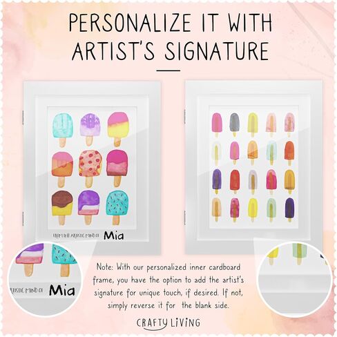 إطارات الأعمال الفنية للأطفال من Crafty Living قابلة للتغيير - إطار فني من الخشب الصلب للأطفال مع ورق مقوى مخصص - مشاريع فنية لطيفة وعملية للأطفال تتضمن إطارات فنية للأطفال مسامير خطافية لا أثر لها (أسود) in Kuwait