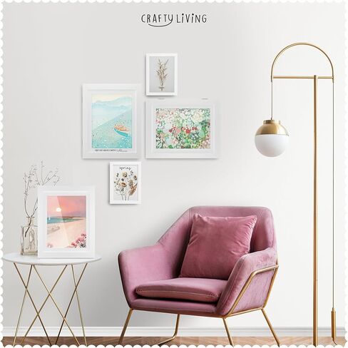 إطارات الأعمال الفنية للأطفال من Crafty Living قابلة للتغيير - إطار فني من الخشب الصلب للأطفال مع ورق مقوى مخصص - مشاريع فنية لطيفة وعملية للأطفال تتضمن إطارات فنية للأطفال مسامير خطافية لا أثر لها (أسود) in Kuwait