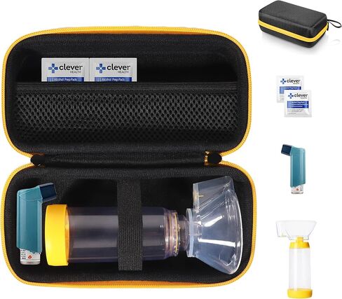CaseSack Asthma Inhaler Holder case, Compact and Sturdy case for Handy Inhaler for Adults and Kids, with Rooms for Pills and Other Essentials (Black) in Saudi Arabia