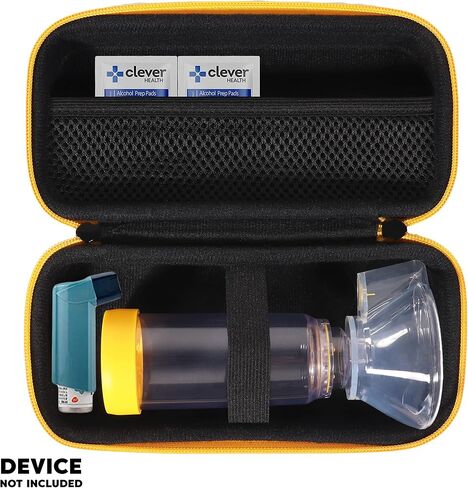 CaseSack Asthma Inhaler Holder case, Compact and Sturdy case for Handy Inhaler for Adults and Kids, with Rooms for Pills and Other Essentials (Black) in Saudi Arabia