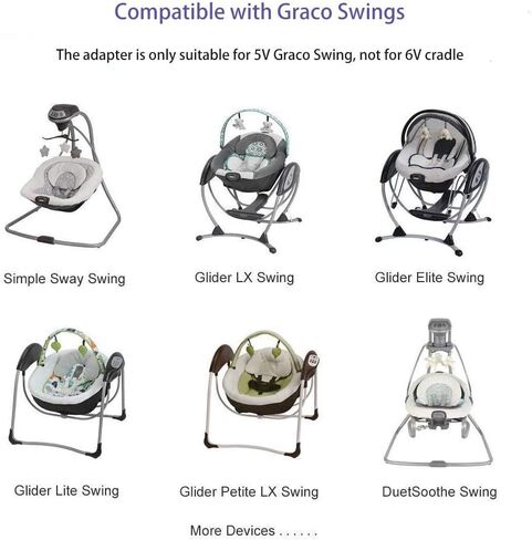 ليانسوم شاحن سوينغ للاطفال 5 فولت محول تيار متردد لجراكو سوينج، دويت كونكت ال اكس، دويت سوث، جلايدر ال اكس، جلايدر بريمير، جلايدر بيتيت ال اكس، سويت بيس، سيمبل سواي، سويت سناجل باور سبلاي in Kuwait