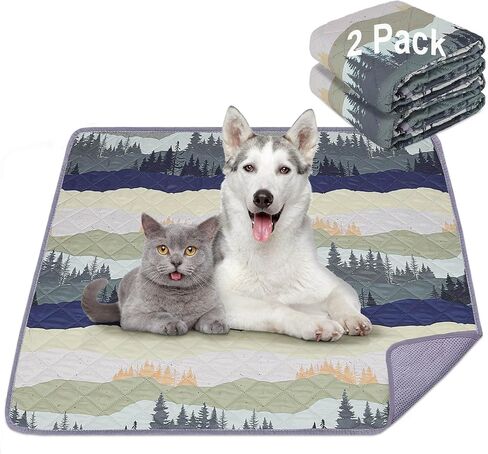 Washable Pee Pads for Dogs, 2 Pack Super Absorbent pee pads for dogs Reusable pee pads for dogs large 100% Waterproof puppy pads pet training pads for Potty, Playpen, Crate, Sofa, Car, 18'' x 24'' in Saudi Arabia