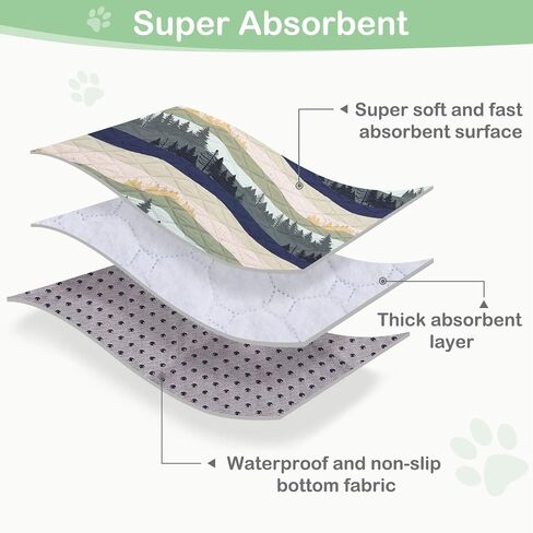Washable Pee Pads for Dogs, 2 Pack Super Absorbent pee pads for dogs Reusable pee pads for dogs large 100% Waterproof puppy pads pet training pads for Potty, Playpen, Crate, Sofa, Car, 18'' x 24'' in Saudi Arabia
