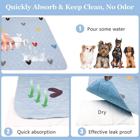قطعتان من وسادات تبول الكلاب قابلة للغسل للكلاب، وسادات للكلاب سريعة الامتصاص ومقاومة للماء ومضادة للانزلاق، وسادات تبول للكلاب، وسادات للقعادة، وسادات لتدريب الكلاب (36 بوصة × 41 بوصة) in Kuwait