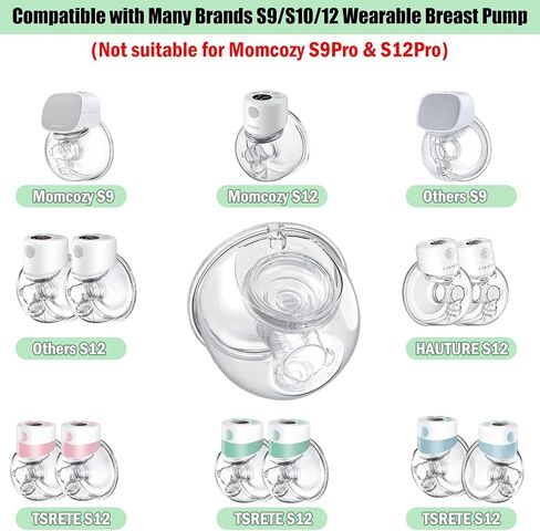 Wearable Breast Pump Milk Collector Cup Accessories,Compatible with TSRETE S12/S9,Kmaier S12 Wearable Breast Pump,Include Duckbill Valve,Silicone Diaphragm,24mm Flange,Milk Collector,Linker in Saudi Arabia