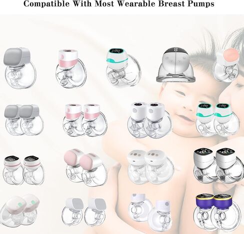 Wearable Breast Pump Milk Collector Cup Accessories,Compatible with TSRETE S12/S9,Kmaier S12 Wearable Breast Pump,Include Duckbill Valve,Silicone Diaphragm,24mm Flange,Milk Collector,Linker in Saudi Arabia