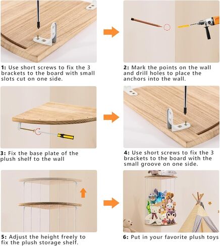 aipudi تخزين الحيوانات المحشوة، تخزين ألعاب الزاوية، تخزين الألعاب الخشبية لغرفة نوم الأطفال، غرفة لعب الأطفال الصغار، تخزين الألعاب الناعمة، تخزين الألعاب القطيفة، منظم القطيفة الخشبية in Kuwait
