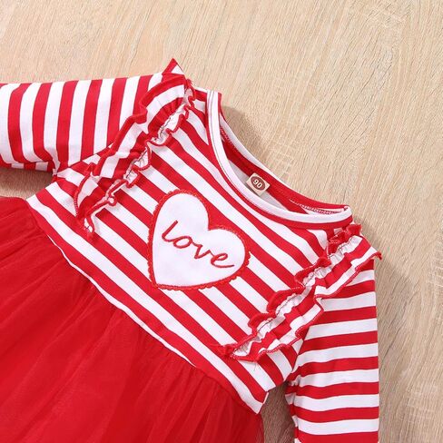 Toddler Baby Girls Christmas Dress Long Sleeve Fall Winter Dress Santa Claus Tulle Tutu Xmas Dress with Headband in Kuwait