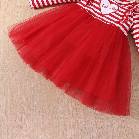 Toddler Baby Girls Christmas Dress Long Sleeve Fall Winter Dress Santa Claus Tulle Tutu Xmas Dress with Headband in Kuwait