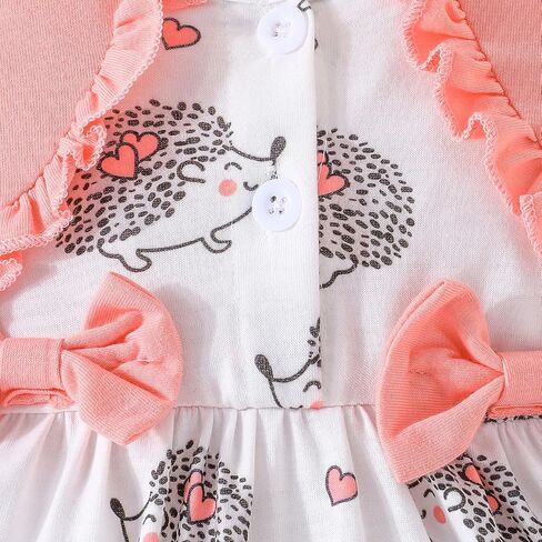 فستان خريفي للفتيات الصغيرات الصغار بأكمام طويلة مكشكش مع ربطة رأس فستان بطباعة فراشة للفتيات in Kuwait