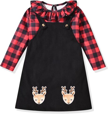 Aalizzwell Toddler Girl Christmas Clothes Xmas Dress Outfit in Kuwait