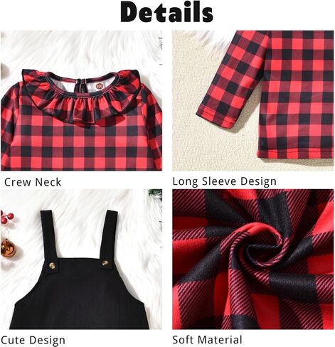 Aalizzwell Toddler Girl Christmas Clothes Xmas Dress Outfit in Kuwait