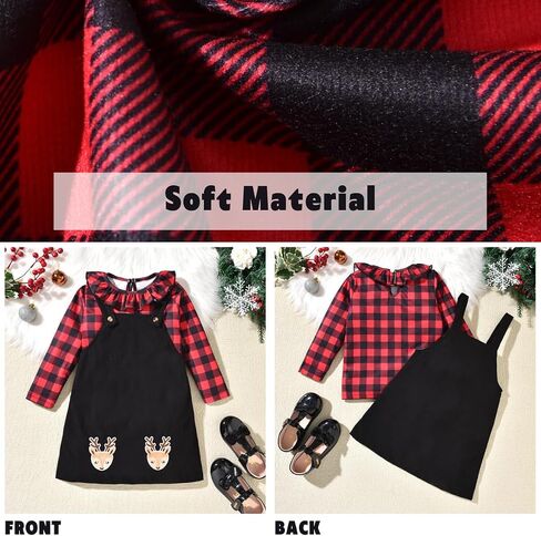 Aalizzwell Toddler Girl Christmas Clothes Xmas Dress Outfit in Kuwait