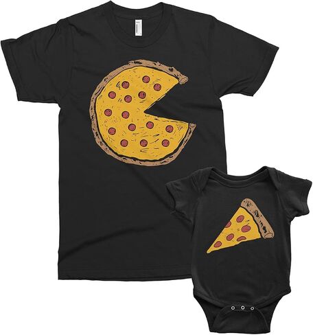 Threadrock Pizza Pie & Slice - مجموعة قمصان متطابقة للأب والطفل والابن والابنة in Kuwait
