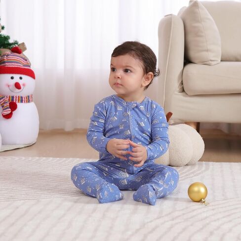 Gaiibbt Baby Long Sleeve Rayon of Bamboo Footie Pajamas Toddler Boys And Girls Sleepers in Kuwait