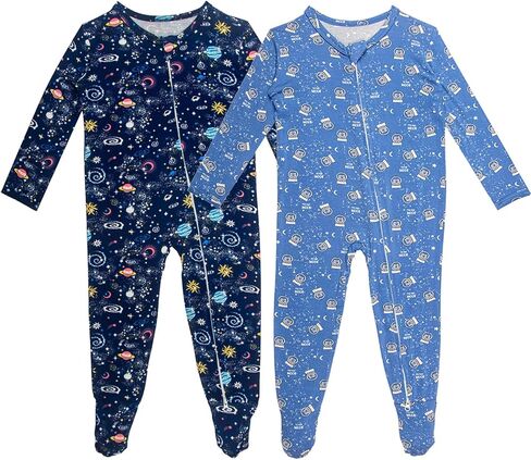 Gaiibbt Baby Long Sleeve Rayon of Bamboo Footie Pajamas Toddler Boys And Girls Sleepers in Kuwait