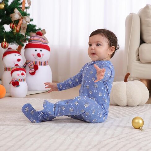 Gaiibbt Baby Long Sleeve Rayon of Bamboo Footie Pajamas Toddler Boys And Girls Sleepers in Kuwait