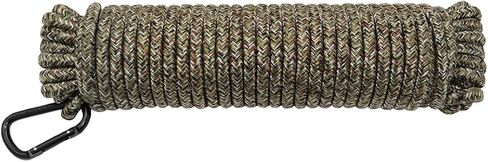 قبضة 80 × 3/8 بوصة حبل مموه بولي مع حلقة تسلق - حبل مضفر من مادة البولي بروبيلين - حد حمل العمل 244 - التخييم، القوارب، صيد الأسماك، في الهواء الطلق in Kuwait
