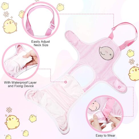 3 Pieces Dog Diaper Striped Sanitary Pantie with Adjustable Suspender Washable Reusable Puppy Sanitary Panties Cute Pet Underwear Diaper Jumpsuits for Female Dogs (Cute Pattern, M) in Saudi Arabia
