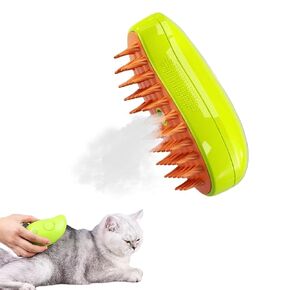 3 in1 Cat Steam Brush, Cat Steamer Brush for Massage, Rechargeable Cat Slicker Brush,Eliminate Flying Hair and Tangled Hair Cat Hair Brush for Removing Tangled and Loosse Hair in Kuwait
