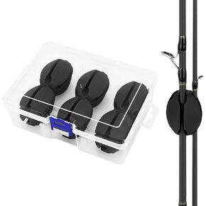 SAN LIKE Fishing Rod Fixed Balls Rod Racks 6PCS Portable Silicone Fishing Pole Puller Fishing Rod Fixed Tool Fishing Rod Protector, Nice Fishing Gifts for Fishing Enthusiasts Men Women, Red