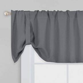 DECOVSUN Solid Tie Up Valance for Windows Aqua 18 Inches Long Room Darkening Adjustable Straight Valance Window Treatments Rod Pocket Tie-up Topper Blackout Valance for Bathroom Kids Room 52X18 Inch