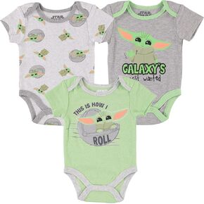STAR WARS Baby Boys Bodysuit Three Pack - Baby Yoda Baby Clothes in Kuwait