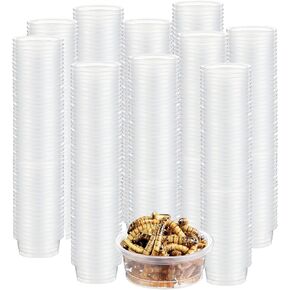 ZIYIZE Crested Gecko Food and Water Feeding Cups, 500 Pcs 0.5oz Reptile Feeder Bowls Gecko Food Cups Crested Gecko Accessories Replacement Food Dish for Crested Lizards Tarantula and Other Small Pets