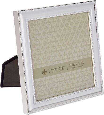 Lawrence Frames 510746 4x6 Metal Picture Frame Silver-Plate with Delicate Beading in Kuwait