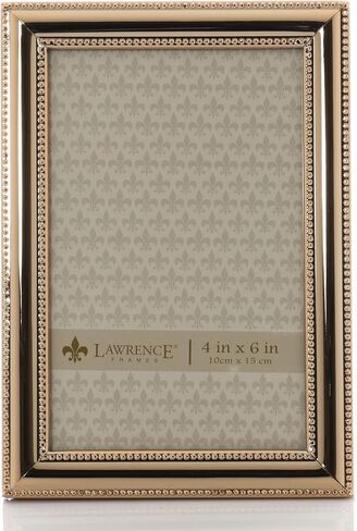Lawrence Frames 510746 4x6 Metal Picture Frame Silver-Plate with Delicate Beading in Kuwait