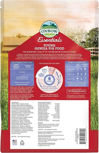Oxbow Essentials Young Guinea Pig Food - All Natural Guinea Pig Pellets - 5 lb. in Saudi Arabia