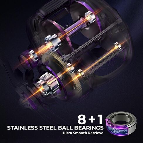 Piscifun Alinox 400 Baitcasting Reel, 38LB Drag, Aluminum Frame | Freshwater saltwater, line cast alarm, 8+1 bearings, 6.6/8.1 ratios, low-profile body in Kuwait