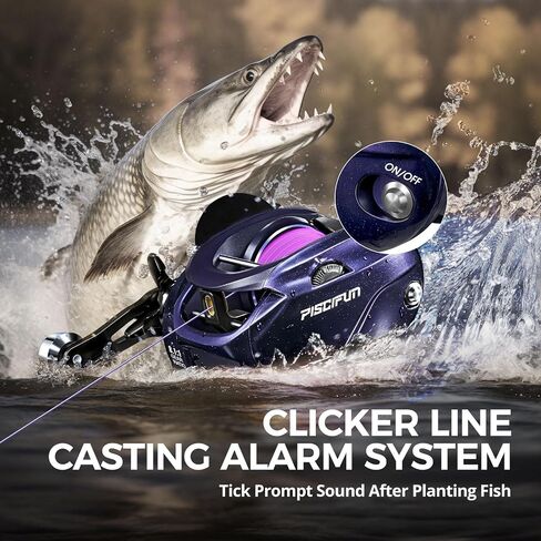 Piscifun Alinox 400 Baitcasting Reel, 38LB Drag, Aluminum Frame | Freshwater saltwater, line cast alarm, 8+1 bearings, 6.6/8.1 ratios, low-profile body in Kuwait