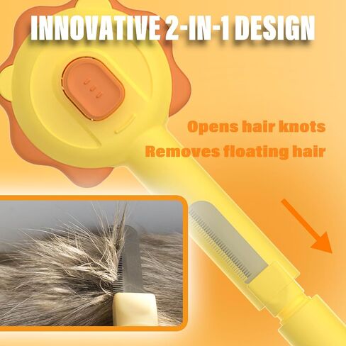 PETDIPOT Cat Brush and Comb 2-in-1,Self Cleaning Slicker Brush for Pet,Cat Brush for Shedding,Professional Grooming Comb for Dog/Cat (Pink) in Kuwait