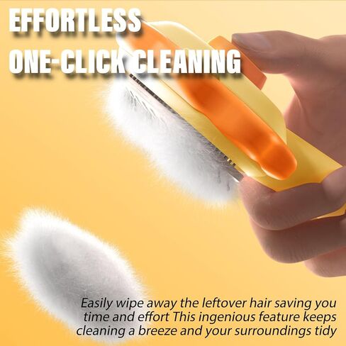 PETDIPOT Cat Brush and Comb 2-in-1,Self Cleaning Slicker Brush for Pet,Cat Brush for Shedding,Professional Grooming Comb for Dog/Cat (Pink) in Kuwait