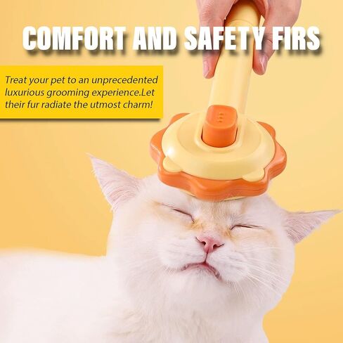 PETDIPOT Cat Brush and Comb 2-in-1,Self Cleaning Slicker Brush for Pet,Cat Brush for Shedding,Professional Grooming Comb for Dog/Cat (Pink) in Kuwait