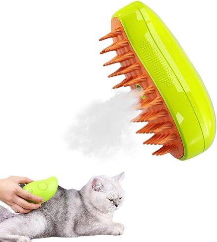 3 in1 Cat Steam Brush, Cat Steamer Brush for Massage, Rechargeable Cat Slicker Brush,Eliminate Flying Hair and Tangled Hair Cat Hair Brush for Removing Tangled and Loosse Hair in Kuwait