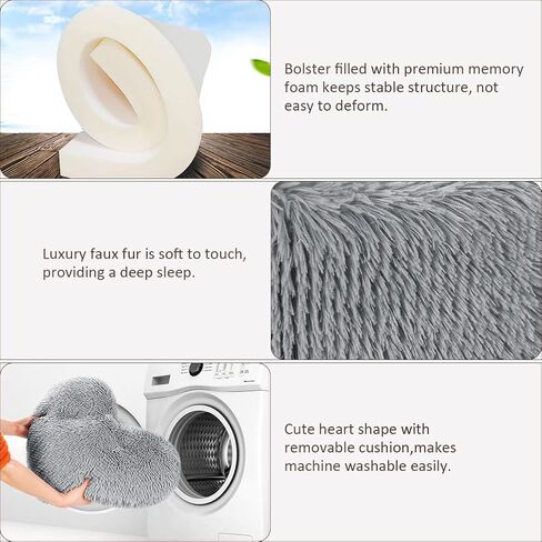 سرير للقطط - سرير للحيوانات الأليفة على شكل قلب للقطط أو الكلاب الصغيرة، قطيفة قصيرة فائقة النعومة، قاعدة مضادة للانزلاق، قطن البولي بروبيلين عالي المرونة قابل للغسل، مريح ذاتي الدفء في الخريف والشتاء، نوم مريح في الأماكن المغلقة in Kuwait