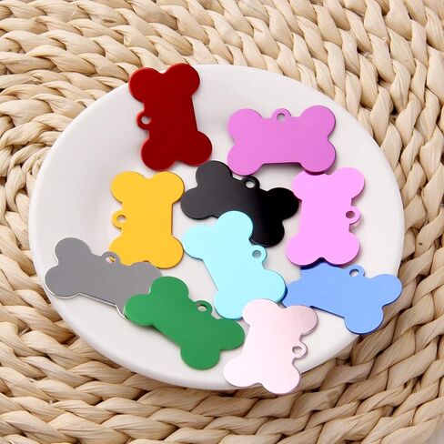 ييوو 30 قطعة من بطاقات تعريف الحيوانات الاليفة على شكل عظمة، مصنوعة من خليط معدني من الالومنيوم للكلاب والقطط (38 ملم) in Kuwait