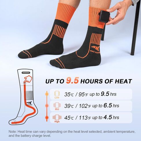 KastKing Calido Heated Socks, Safe Temperature, Rechargeable Foot Warmer for Men & Women, Electric Socks with APP Control for Ice Fishing Hunting Skiing in Saudi Arabia