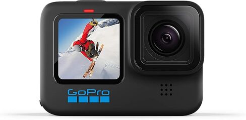 كاميرا فيديو Pixel Hub GoPro HERO10 سوداء مقاومة للماء بدقة 12 ميجابكسل - تتضمن الحزمة النهائية: بطاقة MicroSD سعة 64 جيجابايت من Sandisk، وبطارية إضافية 2X، وشاحن مزدوج، وحزام للرأس، وبوبر ومجموعة تنظيف in Kuwait