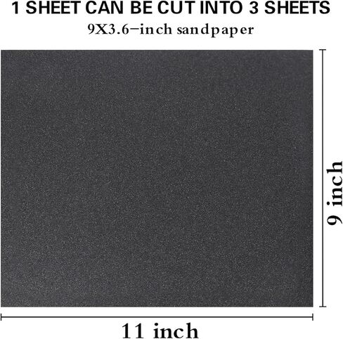ورق صنفرة، 240 حبيبة صنفرة جافة ورطبة، 9 × 11 انش، كربيد السيليكون بشكل عشوائي، لصنفرة المعادن وتلميع السيارات، مضاد للانسداد، 20 ورقة in Kuwait