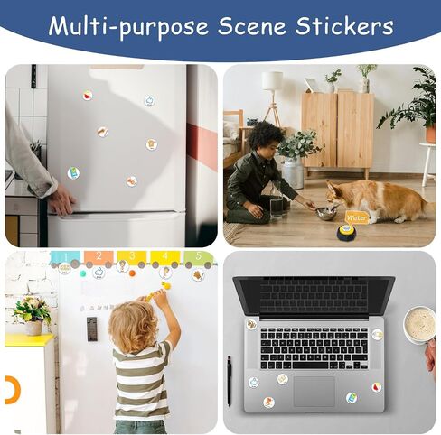 Pet Training Button Sticker, Creative DIY, Dog Emotional Expression Stickers, Let Your pet say What it Wants to do, Dog Stickers with 50 Actions (Buttons not Included) (50) in Kuwait