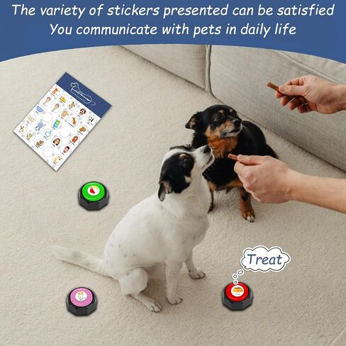 Pet Training Button Sticker, Creative DIY, Dog Emotional Expression Stickers, Let Your pet say What it Wants to do, Dog Stickers with 50 Actions (Buttons not Included) (50) in Kuwait