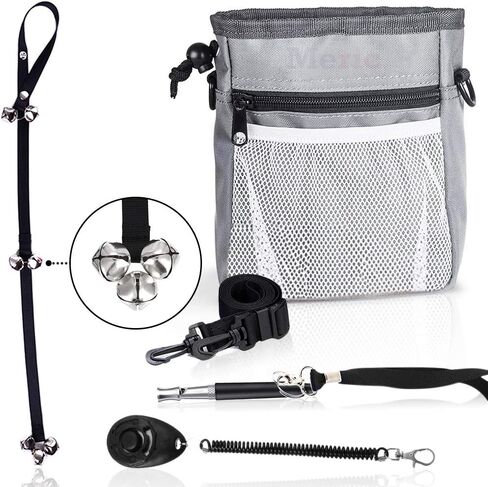 ميريك مجموعة تدريب الحيوانات الاليفة، تتضمن شنطة حلوى ونقر، واجراس باب للتدريب، وصفارة، ودليل باللغة الانجليزية، وتحسين السلوك، وتعليم الاوامر وبناء التواصل، مجموعة واحدة في كل عبوة in Kuwait