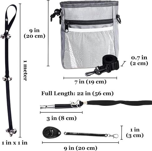 ميريك مجموعة تدريب الحيوانات الاليفة، تتضمن شنطة حلوى ونقر، واجراس باب للتدريب، وصفارة، ودليل باللغة الانجليزية، وتحسين السلوك، وتعليم الاوامر وبناء التواصل، مجموعة واحدة في كل عبوة in Kuwait