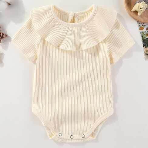 Acwssit Ruffle Newborn Baby Girl clothing Cotton Bodysuit Summer baby girls Clothes Outfit in Kuwait