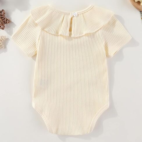 Acwssit Ruffle Newborn Baby Girl clothing Cotton Bodysuit Summer baby girls Clothes Outfit in Kuwait