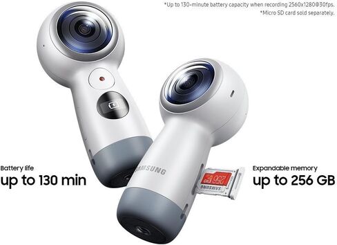 Samsung Gear 360 SM-R210 (2017 Edition) Spherical Cam 360 degree 4K Camera (International Version) (Renewed) in Kuwait